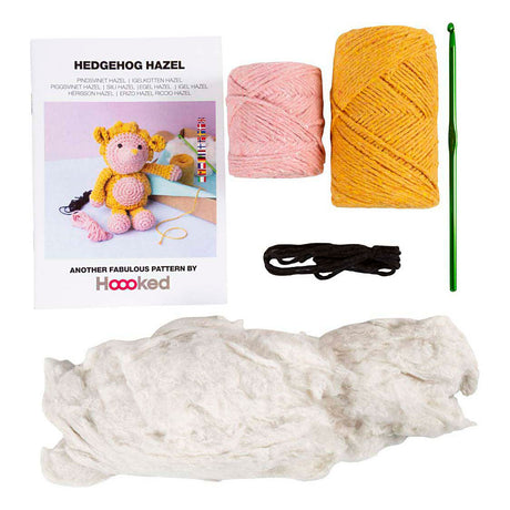 Société créative https : www.ccobby.nl hobbyset-amigurumi-hedgehog-lightpink-warm-yellow-1-box