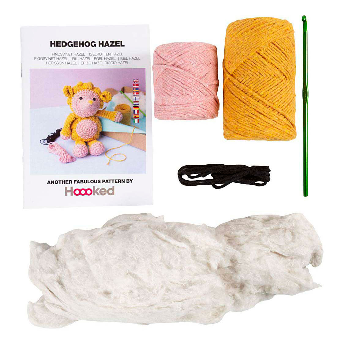 Société créative https : www.ccobby.nl hobbyset-amigurumi-hedgehog-lightpink-warm-yellow-1-box