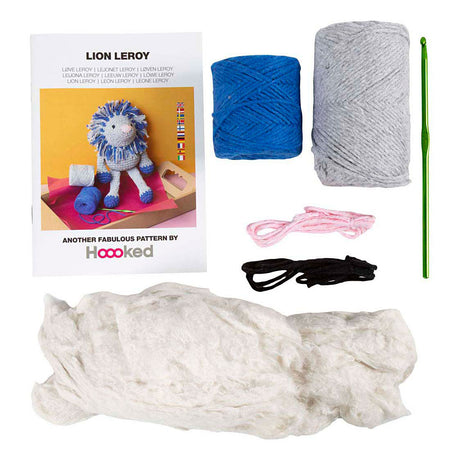 Société créative https : www.ccobby.nl hobbyset-amigurumi-lion-navy blue-light gray-1-box