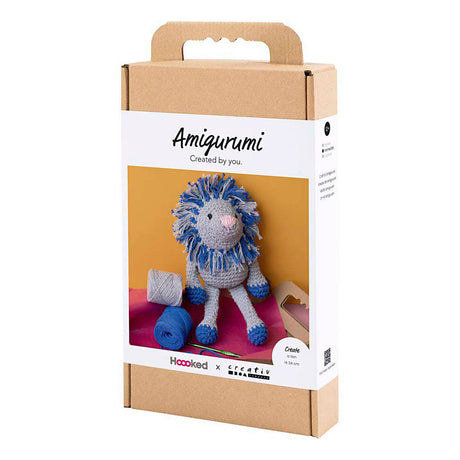 Société créative https : www.ccobby.nl hobbyset-amigurumi-lion-navy blue-light gray-1-box