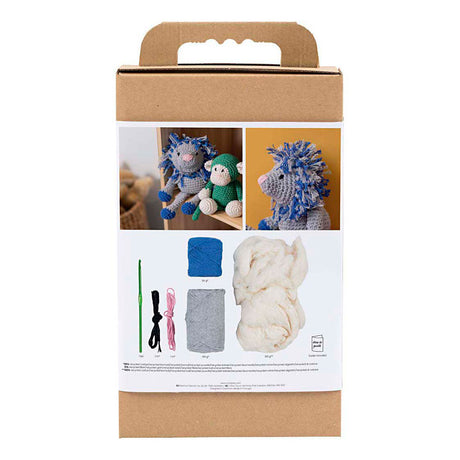 Société créative https : www.ccobby.nl hobbyset-amigurumi-lion-navy blue-light gray-1-box