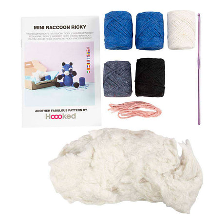 Creativ company hobby set amigurumi, raton laveur, noir, bleu, 1 boîte
