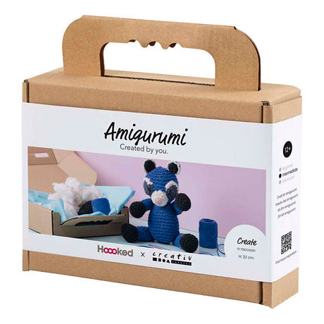 Creativ company hobby set amigurumi, raton laveur, noir, bleu, 1 boîte