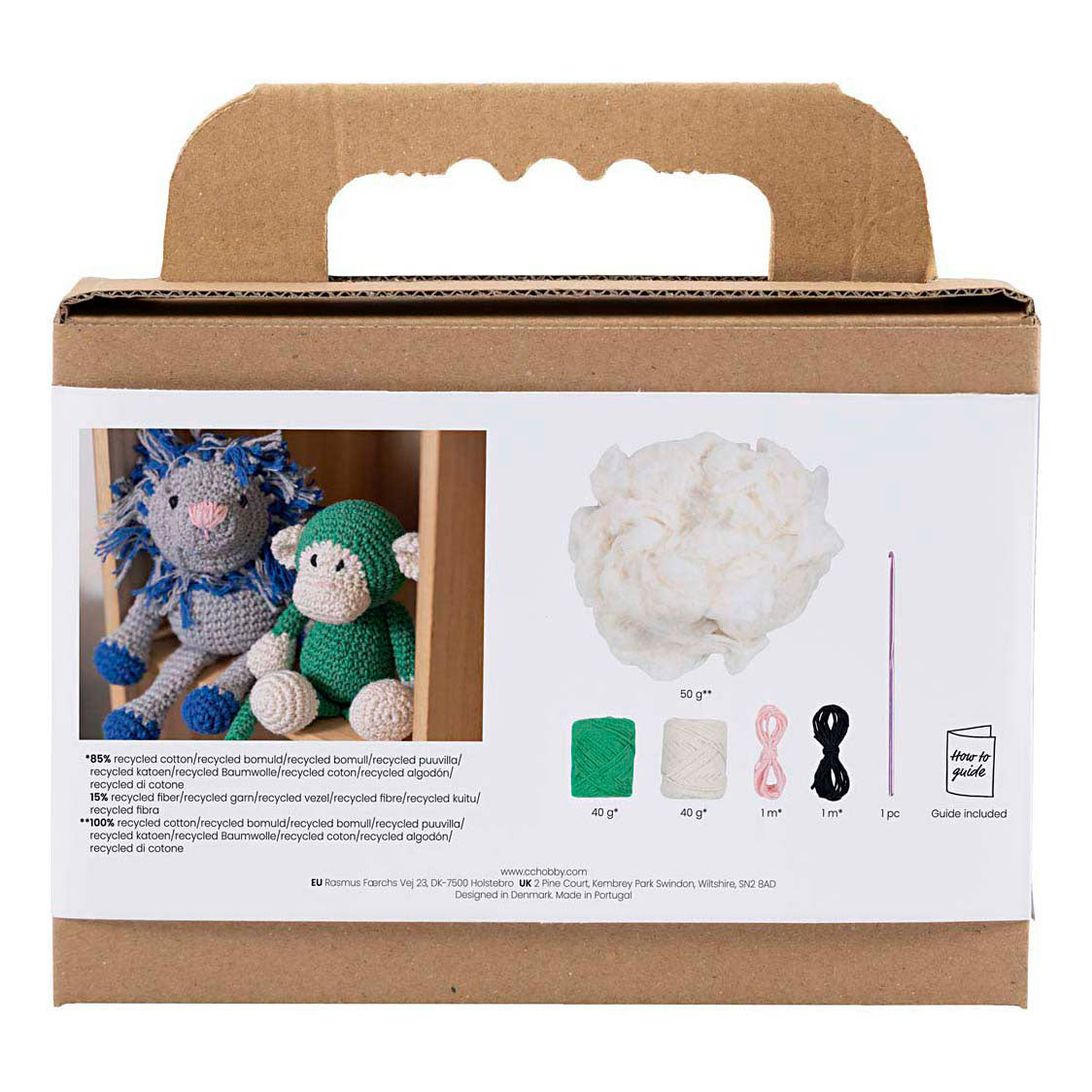 Entreprise créative https: www.ccobby.nl hobbyset-amigurumi-aap-groen-off-white-1-doos