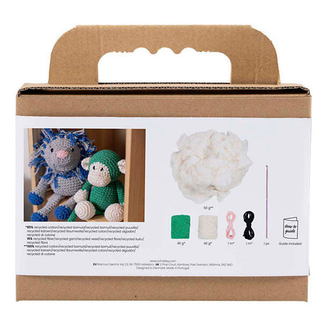 Creativ company hobby set amigurumi, singe, vert, blanc cassé, 1 boîte