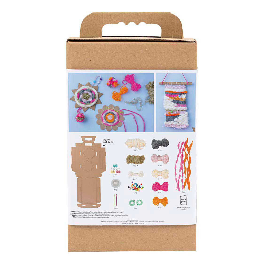 Société créative https : www.ccobby.nl hobbyset-weaving-wall-mountings-diverse-colors-1-box
