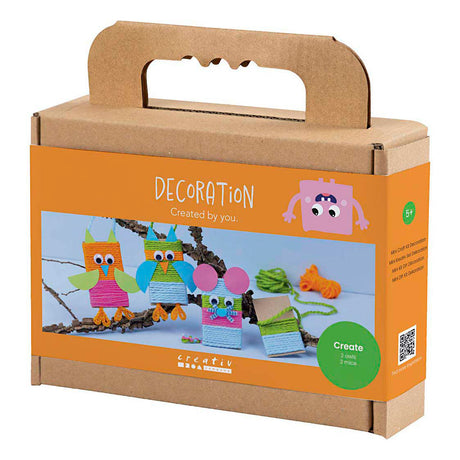 Creativ company mini hobby set décoration, souris et hiboux, différentes couleurs, 1 boîte