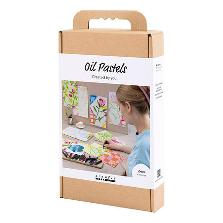 Creativ company hobby set pastel à l'huile, fleurs, différentes couleurs, 1 boîte