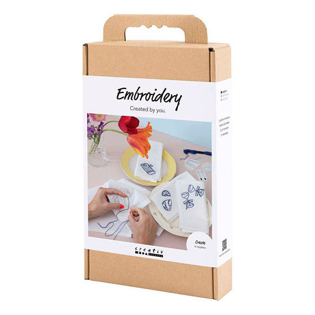Creativ company hobby set broderie, serviettes, blanc cassé, 1 boîte