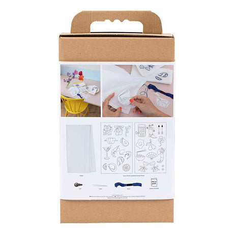 Creativ company hobby set broderie, serviettes, blanc cassé, 1 boîte
