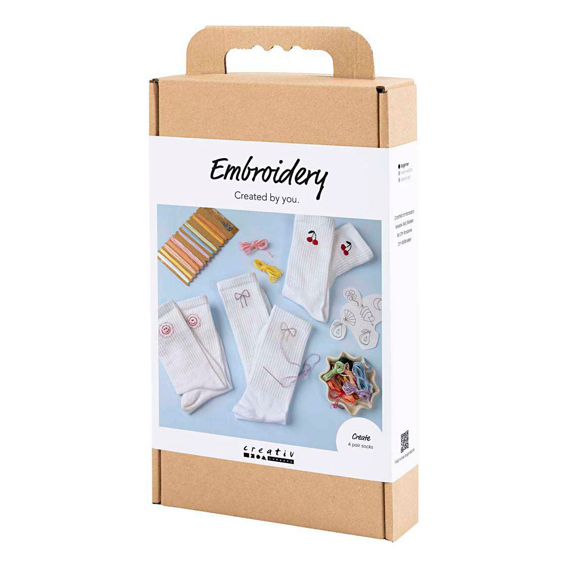 Entreprise créative https: www.ccobby.nl hobbyset-embroidery-socks-white-1-box