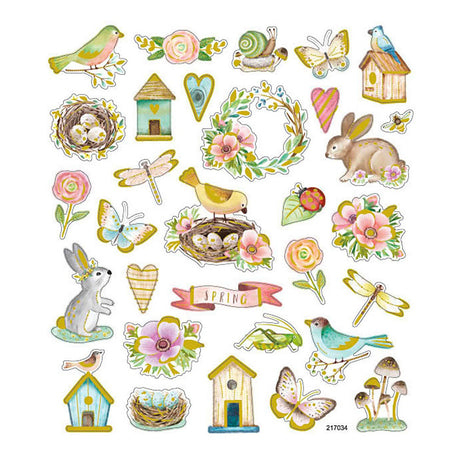 Feuille d'autocollants Creativ Company Printemps et Pâques
