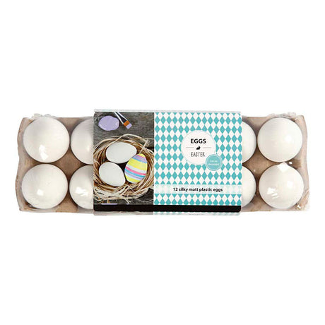 Oeufs Creativ company, h: 6 cm, blanc, 12 pièces 1 boîte
