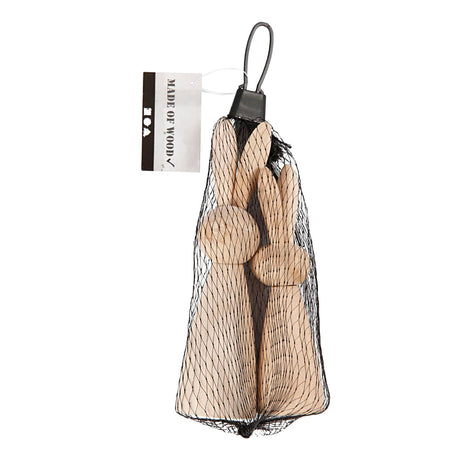 Creativ company lapins en bois, h: 12+14 cm, d: 3,5+4 cm, 2 pièces 1 boîte