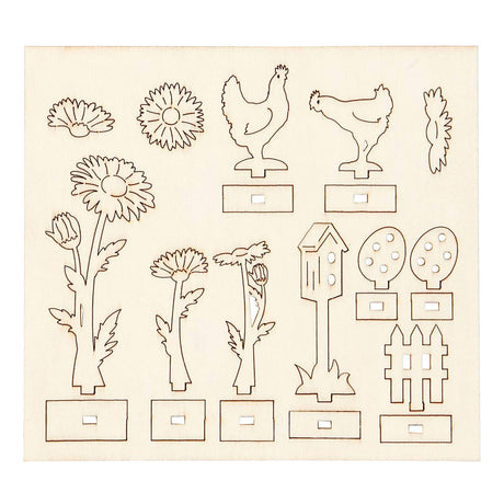Creativ company figurines en bois DIY, l : 15,5 cm, l : 17 cm, épaisseur 3 mm, 1 boîte