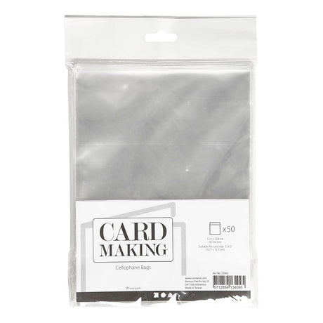 Sachets cellophane Creativ company, h : 14 cm, l : 14,2 cm, épaisseur 30 my, 50 pièces 1 boîte