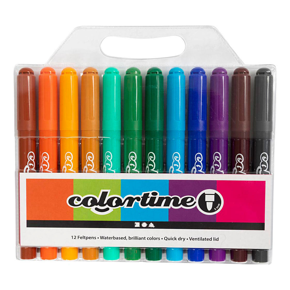 Marqueurs Colortime, largeur de trait 5 mm, couleurs supplémentaires, 12 pièces, 1 boîte