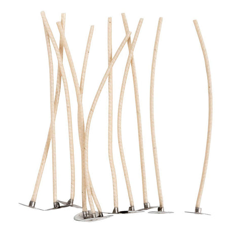 Mèches pour bougies en bougeoir, adaptées aux bougeoirs d'un diamètre de 20-65 mm, L : 110 mm, épaisseur 2 mm, 10 pièces 1 boîte