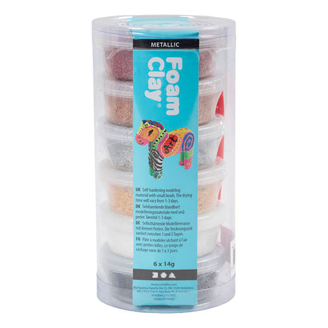 Creativ company argile mousse métallisée - 6x14gr.