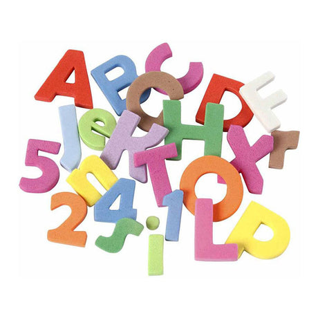 Creativ company lettres chiffres en mousse eva, h : 20 mm, épaisseur 3 mm, différentes couleurs, 24 feuilles div 1 boîte