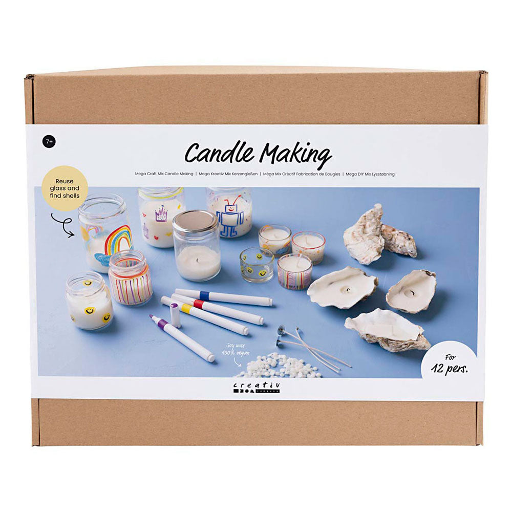 Creativ company ensemble de fabrication de bougies, bougeoirs pour bougies chauffe-plat, 1 boîte