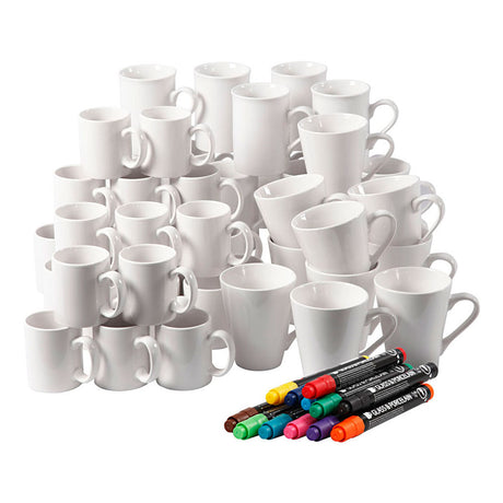Société créative https: www.ccobby.nl groupe set-mugs-painting-h-7-10-cm-white-1-set