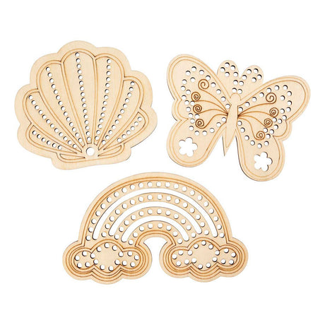 Société créative https : www.ccobby.nl forme-en-bois-avec-trous-rainbow-shell-butterfly-size-7-5-13-cm-24-piece-1-box