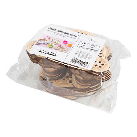 Creativ company Forme en bois avec trous, arc-en-ciel, coquillage, papillon, taille 7,5-13 cm, 24 pièces 1 boîte