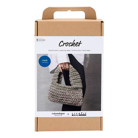 Creativ company kit de loisirs au crochet, sac robuste, vert olive, 1 boîte
