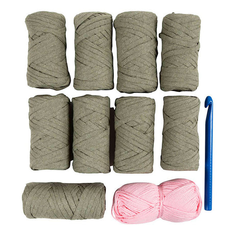 Creativ company kit de loisirs au crochet, sac robuste, vert olive, 1 boîte