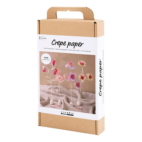 Creativ company hobby set papier crépon, fleur, couleurs pastel, 1 boîte