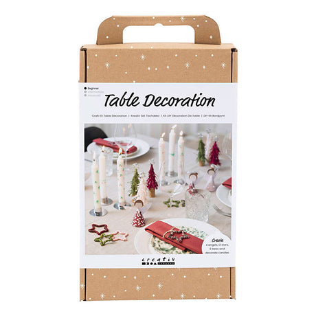 Creativ company hobby set décoration de table, anges, sapins de Noël, étoiles, différentes couleurs, 1 boîte