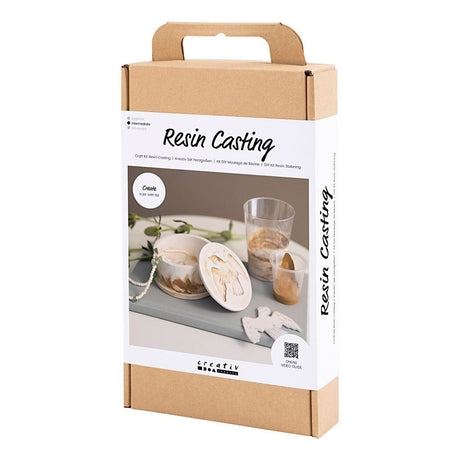 Creativ company hobby set résine coulée, pot avec couvercle, beige, blanc cassé, 1 boîte