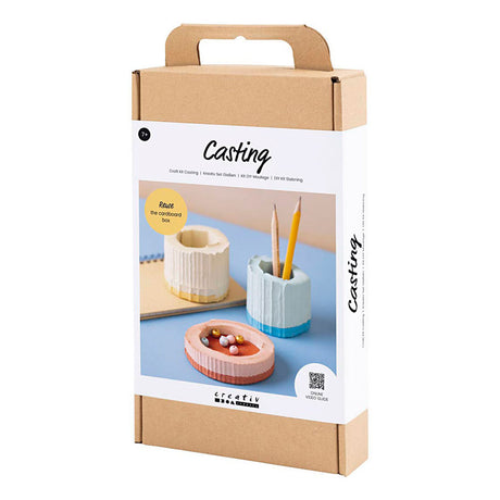 Creativ company hobby set casting, conteneurs, bleu, rouge, jaune clair, 1 boîte