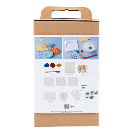 Creativ company hobby set casting, carrelage, bleu, rouge, jaune, 1 boîte