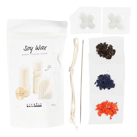 Société créative https : www.ccobby.nl hobbyset-candle-making-bubble-soya-candle-beige-lightblue-creme-1-box