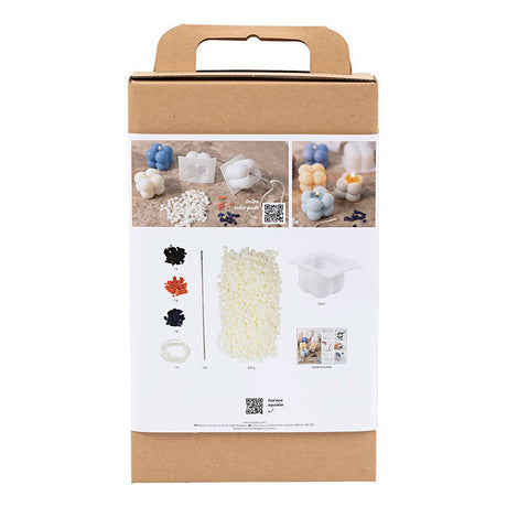 Creativ company hobby set fabrication de bougies, bougie de soja à bulles, beige, bleu clair, crème, 1 boîte