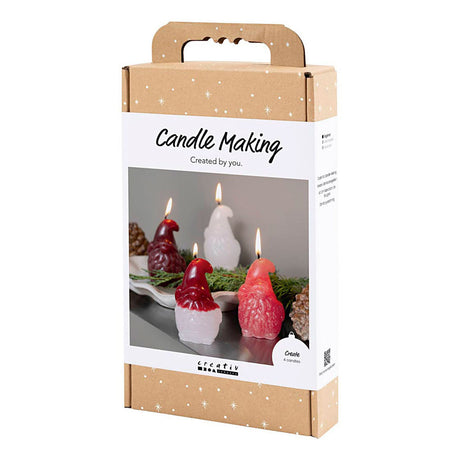 Creativ company hobby set fabrication de bougies, Père Noël, mat transparent, rouge, 1 boîte