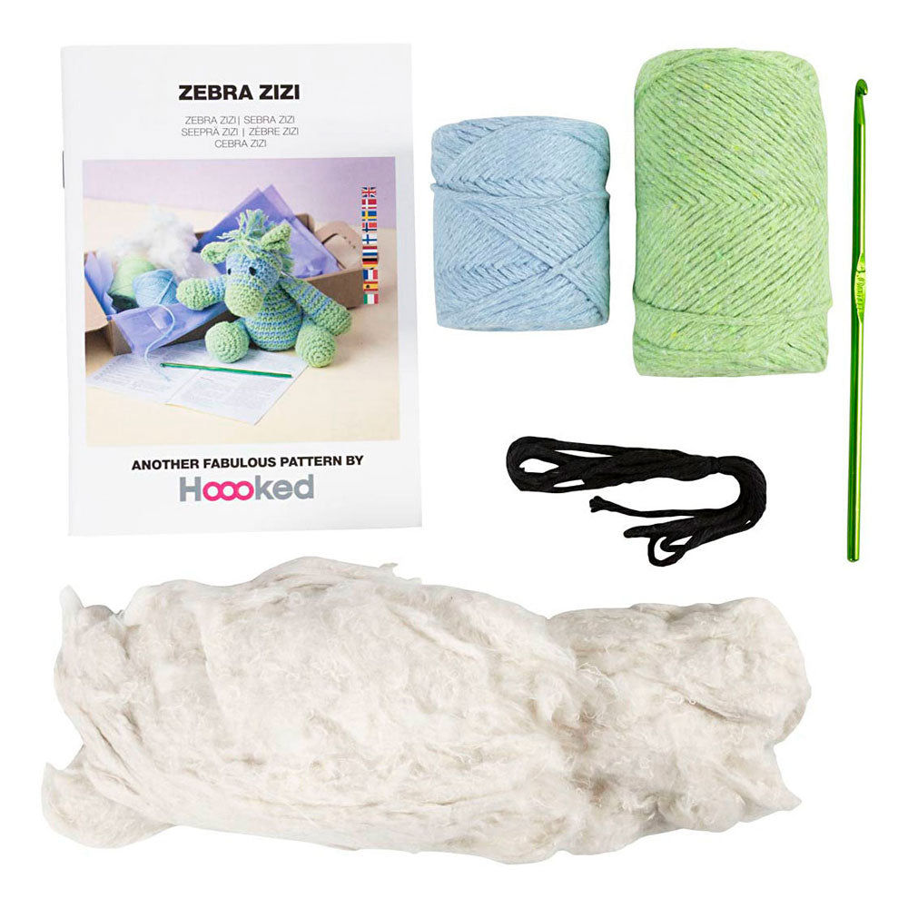 Société créative https : www.ccobby.nl hobbyset-amigurumi-zebra-light blue-light green-1-doos