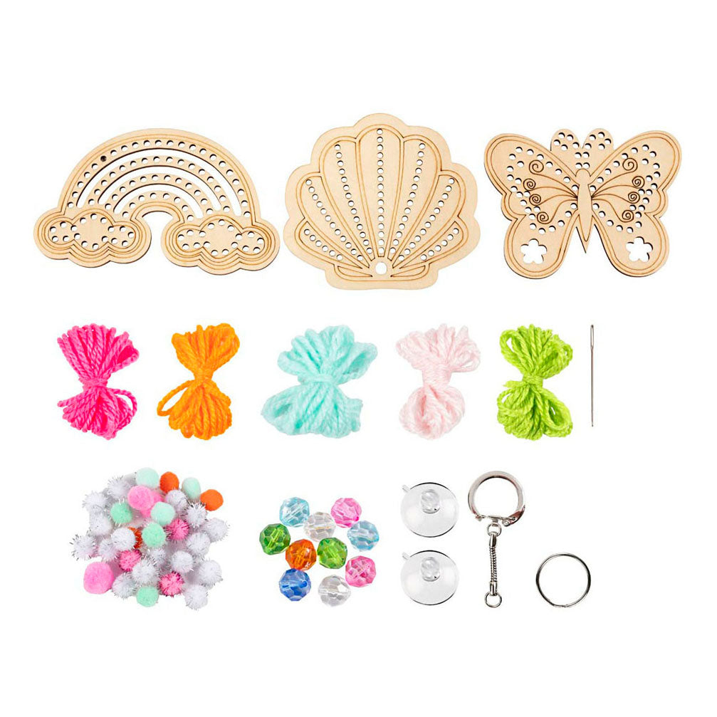 Société créative https : www.cchobby.nl mini-hobbyset-embroidery-butterfly-shell-rainbow-various-colors-1-box