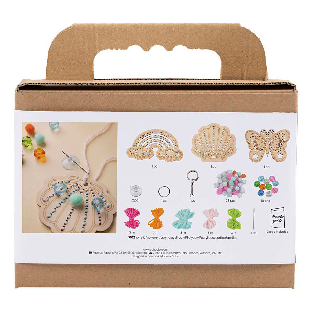 Société créative https : www.cchobby.nl mini-hobbyset-embroidery-butterfly-shell-rainbow-various-colors-1-box