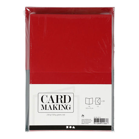 Enveloppes pour cartes d'entreprise Creativ rouge - vert 10,5x15cm 50 sets