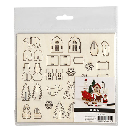 Creativ company cc bricolage figurines en bois Noël l : 15,5 cm l : 17 cm
