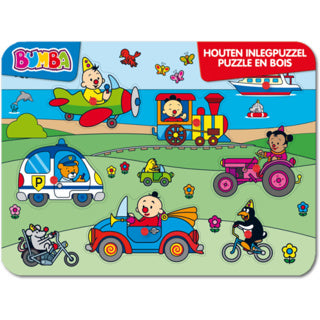 Puzzle Bumba - puzzle incrustation en bois - véhicules