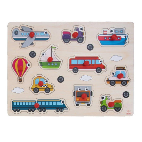 Engelhart puzzle de boutons en bois véhicules 30x23cm