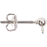 Creativ company boucles d'oreilles clous, l : 13 mm, d 3,8 mm, diamètre du trou 0,8 mm, plaqué argent, 10 pièces 1 boîte