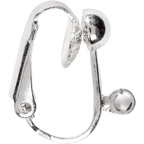 Boucles d'oreilles clips Creativ company, l: 16,5 mm, l: 1,5 mm, diamètre du trou 1,6 mm, argenté, 6 pièces 1 boîte