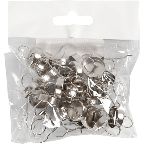 Pendentif en métal Creativ company, d 13 mm, diamètre du trou 5 mm, argent, 25 pièces 1 boîte