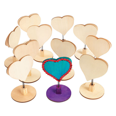 Colorations - décorez votre coeur à pince mémo en bois, 12pcs.