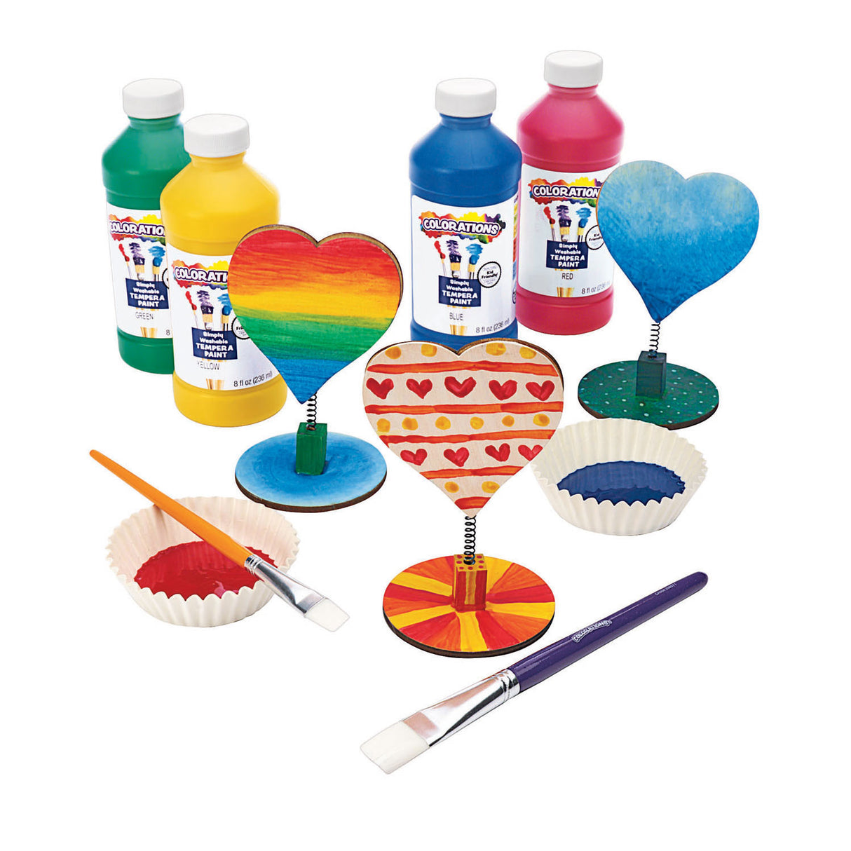 Colorations - décorez votre coeur à pince mémo en bois, 12pcs.